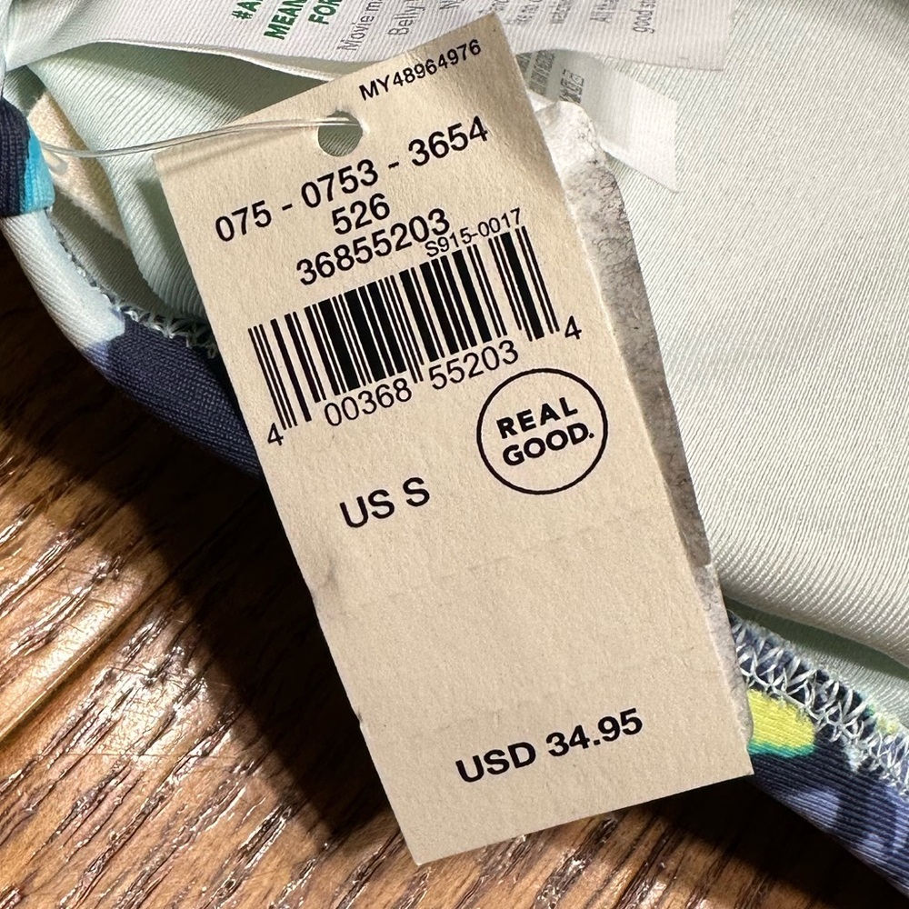 Aerie Tie Back Scoop Neck Bikini Top Tie Back Floral Size Small - Picture 6 of 6